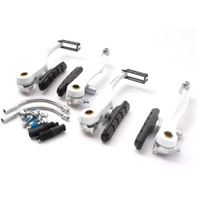 KHEbikes KHE Promax BMX V-Brake V-Brake en aluminium forgé Blanc Avant Arrière - Publicité KHEbikes KHE Promax BMX V-Brake V-Brake en aluminium forgé Blanc Avant Arrière - Publicité