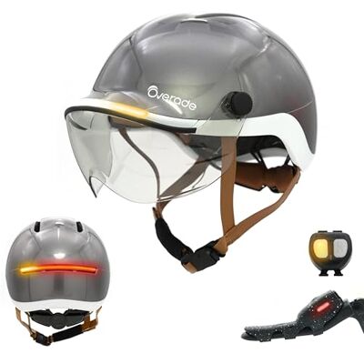 Overade Innovation Française Casque Life avec Visière, avec Éclairage Puissant Avant/arrière, Télécommande Clignotants Oximote Incluse, Fonction Feu Stop Inclus, Taille Unique. (Pearl Grey) - Publicité Overade Innovation Française Casque Life avec Visière, avec Éclairage Puissant Avant/arrière, Télécommande Clignotants Oximote Incluse, Fonction Feu Stop Inclus, Taille Unique. (Pearl Grey) - Publicité