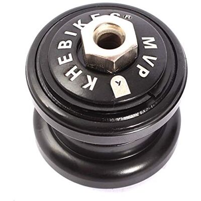 KHEbikes KHE MVP Jeu de direction BMX 1 1/8" Noir Vis creuse Acier HiTen 34 mm, roulements à billes en vrac scellés, 10 pièces, griffe, disque conique de fourche, logo laser KHE MVP - Publicité KHEbikes KHE MVP Jeu de direction BMX 1 1/8" Noir Vis creuse Acier HiTen 34 mm, roulements à billes en vrac scellés, 10 pièces, griffe, disque conique de fourche, logo laser KHE MVP - Publicité