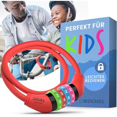 Antivol de vélo Büchel - Code coloré sans clé pour enfants - Publicité Antivol de vélo Büchel - Code coloré sans clé pour enfants - Publicité