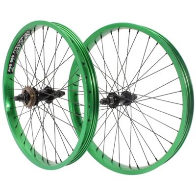 KHEbikes KHE Prism Lot de roues de course BMX 20" anodisé vert Largeur de jante 38 mm 16 dents Roue libre - Publicité KHEbikes KHE Prism Lot de roues de course BMX 20" anodisé vert Largeur de jante 38 mm 16 dents Roue libre - Publicité