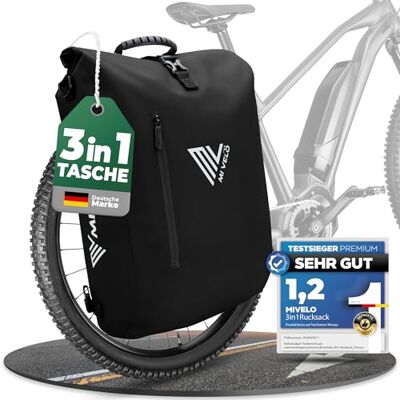 Mivelo - 3 in 1 Fahrradtasche - Rucksack - Umhängetasche - Noir - 20L Backpack - Publicité Mivelo - 3 in 1 Fahrradtasche - Rucksack - Umhängetasche - Noir - 20L Backpack - Publicité