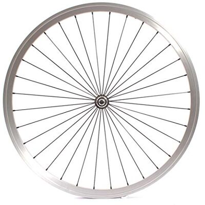 KHEbikes KHE Fixie Roue avant 700c 28" Roulette industrielle 32 trous Argent Double chambre - Publicité KHEbikes KHE Fixie Roue avant 700c 28" Roulette industrielle 32 trous Argent Double chambre - Publicité
