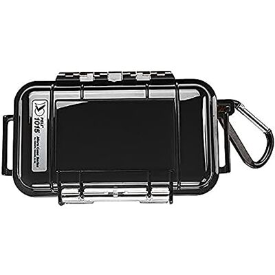 PELI 1015 micro boîtier étanche pour protéger les petits appareils à l'extérieur, étanche IP67, capacité de 0,1L, fabriqué aux États-Unis, revêtement noir/noir - Publicité PELI 1015 micro boîtier étanche pour protéger les petits appareils à l'extérieur, étanche IP67, capacité de 0,1L, fabriqué aux États-Unis, revêtement noir/noir - Publicité