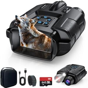 Haokoo Jumelles de Vision Nocturne 4K, Zoom numérique 8X, Batterie 5000 mAh Rechargeable, portée visuelle 600 m, écran TFT UHD de 3", étanche IP65, pour la Chasse, Le Camping avec Carte TF de 64GB - Publicité Haokoo Jumelles de Vision Nocturne 4K, Zoom numérique 8X, Batterie 5000 mAh Rechargeable, portée visuelle 600 m, écran TFT UHD de 3", étanche IP65, pour la Chasse, Le Camping avec Carte TF de 64GB - Publicité