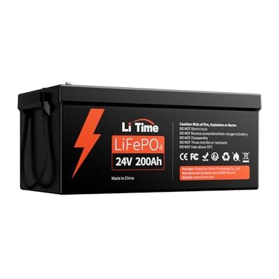 Litime Batterie 24V Lithium 200Ah, Batterie LiFePO4 avec 200A Protection BMS et 4000-15000 Cycles Profonds, Maximale 5120W, sans Entretien Parfait pour Camping-Car, Système Solaire, Bateaux - Publicité Litime Batterie 24V Lithium 200Ah, Batterie LiFePO4 avec 200A Protection BMS et 4000-15000 Cycles Profonds, Maximale 5120W, sans Entretien Parfait pour Camping-Car, Système Solaire, Bateaux - Publicité