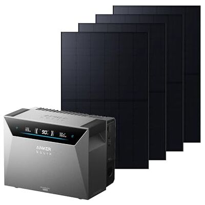 Anker SOLIX Solarbank 4 Pro (5 kWh) et 4 panneaux solaires 500 W 4 MPPT, capacité jusqu'à 30 kWh, charge bidirectionnelle, 10 000 cycles, Intelligence, Plug&Play, IP66 - Publicité Anker SOLIX Solarbank 4 Pro (5 kWh) et 4 panneaux solaires 500 W 4 MPPT, capacité jusqu'à 30 kWh, charge bidirectionnelle, 10 000 cycles, Intelligence, Plug&Play, IP66 - Publicité