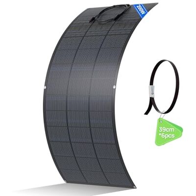 ECO-WORTHY Panneau Solaire Souple 200W,Matériau ETFE Cellule Mono 18BB 25% de Conversion élevée pour Camping-car, Balcon,Bateau, Toit, Camping, Maison, Yacht, Surfaces irrégulières - Publicité ECO-WORTHY Panneau Solaire Souple 200W,Matériau ETFE Cellule Mono 18BB 25% de Conversion élevée pour Camping-car, Balcon,Bateau, Toit, Camping, Maison, Yacht, Surfaces irrégulières - Publicité
