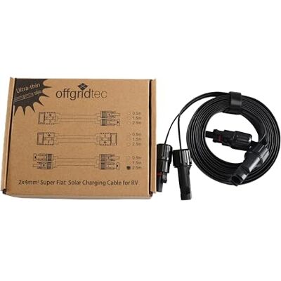 Offgridtec Câble plat PV vers -PV 4 mm² Câble d'extension solaire super plat avec connecteurs de qualité supérieure Connexion Plug & Play 40 A pour panneaux solaires, stations d'alimentation et - Publicité Offgridtec Câble plat PV vers -PV 4 mm² Câble d'extension solaire super plat avec connecteurs de qualité supérieure Connexion Plug & Play 40 A pour panneaux solaires, stations d'alimentation et - Publicité