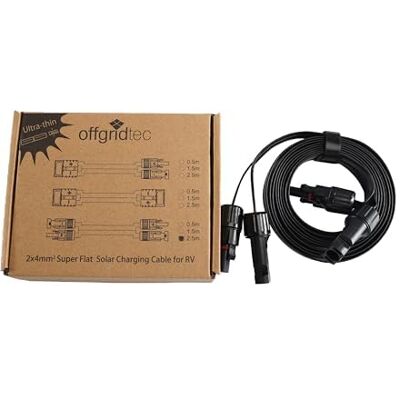 Offgridtec Câble plat PV vers -PV 4 mm² Câble d'extension solaire super plat avec connecteurs de qualité supérieure Connexion Plug & Play 40 A pour panneaux solaires, stations d'alimentation et - Publicité Offgridtec Câble plat PV vers -PV 4 mm² Câble d'extension solaire super plat avec connecteurs de qualité supérieure Connexion Plug & Play 40 A pour panneaux solaires, stations d'alimentation et - Publicité