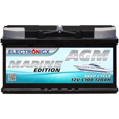 Electronicx AGM Marine Édition 12V 120Ah – Batterie à décharge lente, sans entretien & étanche, batterie solaire, camping-car, bateau, yacht, photovoltaïque, loisirs, 353×175×190 mm, batterie AGM C100 - Publicité Electronicx AGM Marine Édition 12V 120Ah – Batterie à décharge lente, sans entretien & étanche, batterie solaire, camping-car, bateau, yacht, photovoltaïque, loisirs, 353×175×190 mm, batterie AGM C100 - Publicité