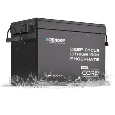 Renogy Batterie au lithium-fer-phosphate Core Mini LiFePO4 12V 200Ah, BMS 200A amélioré 5000 cycles fonction de protection contre le froid batterie au lithium pour camping-cars système solaire - Publicité Renogy Batterie au lithium-fer-phosphate Core Mini LiFePO4 12V 200Ah, BMS 200A amélioré 5000 cycles fonction de protection contre le froid batterie au lithium pour camping-cars système solaire - Publicité