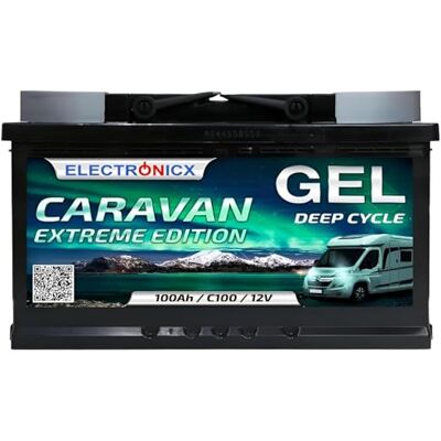 Electronicx CARAVAN EXTREME EDITION 100Ah / C100 / 12V Batterie GEL – 100 Ah – Batterie 12V Camping-car, Van, Bateau, Marine, Solaire – sans entretien & robuste – 278×175×190 mm - Publicité Electronicx CARAVAN EXTREME EDITION 100Ah / C100 / 12V Batterie GEL – 100 Ah – Batterie 12V Camping-car, Van, Bateau, Marine, Solaire – sans entretien & robuste – 278×175×190 mm - Publicité