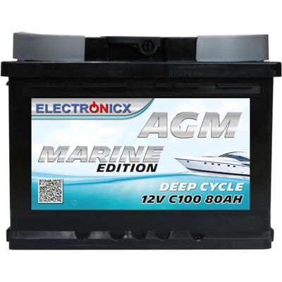 Electronicx Batterie AGM 80Ah 12V Décharge Profonde Sans Entretien Étanche – Accumulateur Idéal pour Panneaux Solaires, Camping-Car, Voiture, Bateau, Fourgon Aménagé, Systèmes Photovoltaïques, Énergie Solaire, - Publicité Electronicx Batterie AGM 80Ah 12V Décharge Profonde Sans Entretien Étanche – Accumulateur Idéal pour Panneaux Solaires, Camping-Car, Voiture, Bateau, Fourgon Aménagé, Systèmes Photovoltaïques, Énergie Solaire, - Publicité