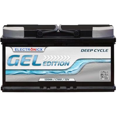 Electronicx Batterie Gel Edition 120Ah Solaire, Camping-car Batterie 12V 120 Ah à Décharge Lente Batterie Solaire Portable pour Panneau Solaire Batterie. Publicité Electronicx Batterie Gel Edition 120Ah Solaire, Camping-car Batterie 12V 120 Ah à Décharge Lente Batterie Solaire Portable pour Panneau Solaire Batterie. Publicité