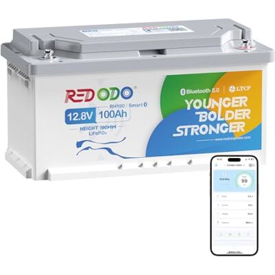 Redodo 12V 100Ah H190 Batterie LiFePO4 avec Bluetooth Fonctionnalité 1280Wh BMS 100A LiFePO4 Batterie Lithium Protection Contre Basses Températures Hauteur 189 mm Parfaite pour Camping-Car Bateaux - Publicité Redodo 12V 100Ah H190 Batterie LiFePO4 avec Bluetooth Fonctionnalité 1280Wh BMS 100A LiFePO4 Batterie Lithium Protection Contre Basses Températures Hauteur 189 mm Parfaite pour Camping-Car Bateaux - Publicité