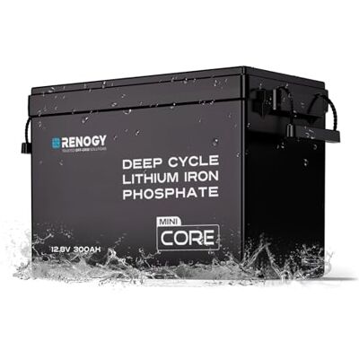 Renogy Batterie Core Mini LiFePO4 12V 300Ah au lithium-fer-phosphate, BMS 200A amélioré 5000 cycles fonction de protection contre le froid batterie au lithium pour camping-cars système solaire - Publicité Renogy Batterie Core Mini LiFePO4 12V 300Ah au lithium-fer-phosphate, BMS 200A amélioré 5000 cycles fonction de protection contre le froid batterie au lithium pour camping-cars système solaire - Publicité