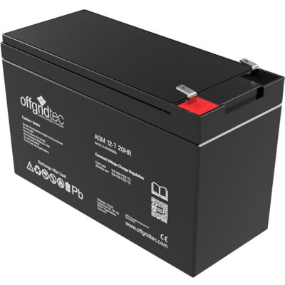 Offgridtec AGM 7Ah 20HR 12V Batterie Solaire VRLA, Batterie AGM Deep-Cycle pour systèmes solaires & Hybrides, Faible autodécharge, sans Entretien, étanche, Longue durée de Vie, Garantie de 2 Ans - Publicité Offgridtec AGM 7Ah 20HR 12V Batterie Solaire VRLA, Batterie AGM Deep-Cycle pour systèmes solaires & Hybrides, Faible autodécharge, sans Entretien, étanche, Longue durée de Vie, Garantie de 2 Ans - Publicité