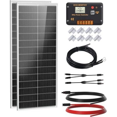 ECO-WORTHY Kit Panneau Solaire 200W (2x100W) 12V 18BB Type N, Rendement 25% avec Régulateur de Charge 30 A, Convient pour Camping-cars, Bateaux et Systèmes Solaires. Publicité ECO-WORTHY Kit Panneau Solaire 200W (2x100W) 12V 18BB Type N, Rendement 25% avec Régulateur de Charge 30 A, Convient pour Camping-cars, Bateaux et Systèmes Solaires. Publicité