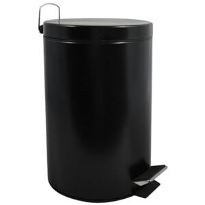 MSV Poubelle à pédale en acier inoxydable - Noir - 12 L - Publicité MSV Poubelle à pédale en acier inoxydable - Noir - 12 L - Publicité