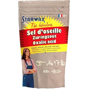 STARWAX THE FABULOUS STARWAX FABULOUS Sel d'Oseille Acide Oxalique, 1kg, Poudre minérale pure 99,5%, Blanchit textiles et bois, Dégrise le bois, Élimine rouille, Désoxyde métaux cuivres, Inodore incolore, Fabriqué France - Publicité STARWAX THE FABULOUS STARWAX FABULOUS Sel d'Oseille Acide Oxalique, 1kg, Poudre minérale pure 99,5%, Blanchit textiles et bois, Dégrise le bois, Élimine rouille, Désoxyde métaux cuivres, Inodore incolore, Fabriqué France - Publicité