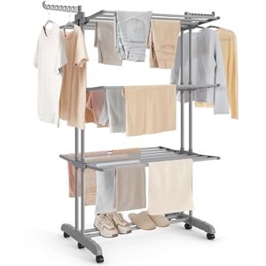 SONGMICS Étendoir à Linge, Séchoir Mobile à 4 Niveaux, avec roulettes, Pliable, 63,5 x 125,5 x 173 cm, Grande Capacité, Utilisation Intérieure et Extérieure, Gris Tourterelle LLR703G01 - Publicité SONGMICS Étendoir à Linge, Séchoir Mobile à 4 Niveaux, avec roulettes, Pliable, 63,5 x 125,5 x 173 cm, Grande Capacité, Utilisation Intérieure et Extérieure, Gris Tourterelle LLR703G01 - Publicité