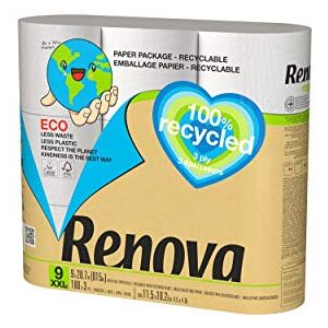 RENOVA - 3-plis recyclé - 9 rouleaux - Papier toilette - Publicité RENOVA - 3-plis recyclé - 9 rouleaux - Papier toilette - Publicité