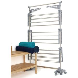 KITCHEN MOVE Séchoir à linge étendoir multifonction 25M EXTRA avec 30 accessoires 3 niveaux Gris et Inox - Publicité KITCHEN MOVE Séchoir à linge étendoir multifonction 25M EXTRA avec 30 accessoires 3 niveaux Gris et Inox - Publicité