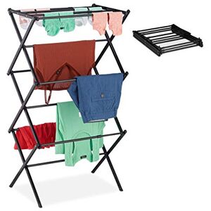 Relaxdays étendoir lessive, Pliable, Extensible, 11 tiges, séchoir Tour Peu encombrant, Métal, Noir - Publicité Relaxdays étendoir lessive, Pliable, Extensible, 11 tiges, séchoir Tour Peu encombrant, Métal, Noir - Publicité