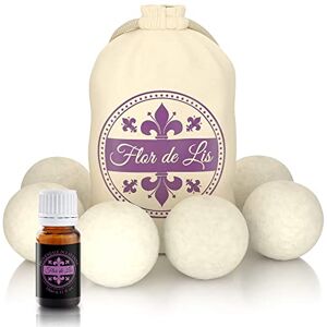 Flor De Lis Tumble Lis Boule de Laine pour Sèche-Linge & Huile Essentielle Lavande 10ml 6 Pièces, Sac Rangement Laine Mérinos Nouvelle-Zélande Réutilisable, 1100 Lavages Fait en Europe - Publicité Flor De Lis Tumble Lis Boule de Laine pour Sèche-Linge & Huile Essentielle Lavande 10ml 6 Pièces, Sac Rangement Laine Mérinos Nouvelle-Zélande Réutilisable, 1100 Lavages Fait en Europe - Publicité