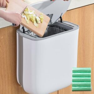 Behogan Lot de 75 poubelles de cuisine suspendues 10 l Avec couvercle Pliable 5 rouleaux sacs poubelle En plastique Cuisine Camping-car Armoire - Publicité Behogan Lot de 75 poubelles de cuisine suspendues 10 l Avec couvercle Pliable 5 rouleaux sacs poubelle En plastique Cuisine Camping-car Armoire - Publicité