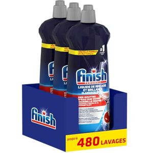 Finish Liquide de Rinçage Brillance et Séchage- Produit Lave-Vaisselle Jusqu'à 480 lavages 2400ml en Lot de 3 - Publicité Finish Liquide de Rinçage Brillance et Séchage- Produit Lave-Vaisselle Jusqu'à 480 lavages 2400ml en Lot de 3 - Publicité