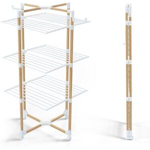 vounot ® Séchoir à Linge Tour Pliable à 3 Niveaux Etendoir Linge Grande Capacité 25m de Séchage Séchoir Tancarville avec 4 roulettes 2 Ailes latérales pour Usage Intérieur et Extérieur Blanc - Publicité vounot ® Séchoir à Linge Tour Pliable à 3 Niveaux Etendoir Linge Grande Capacité 25m de Séchage Séchoir Tancarville avec 4 roulettes 2 Ailes latérales pour Usage Intérieur et Extérieur Blanc - Publicité