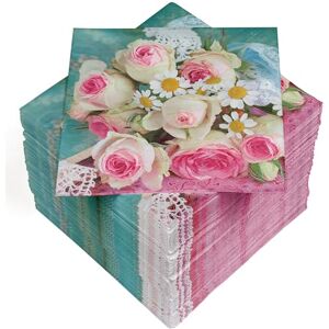 Serviettes HEKU 100 - Bouquet de roses - 3 plis, 33x33 cm - Fabriqué en Allemagne - Publicité Serviettes HEKU 100 - Bouquet de roses - 3 plis, 33x33 cm - Fabriqué en Allemagne - Publicité