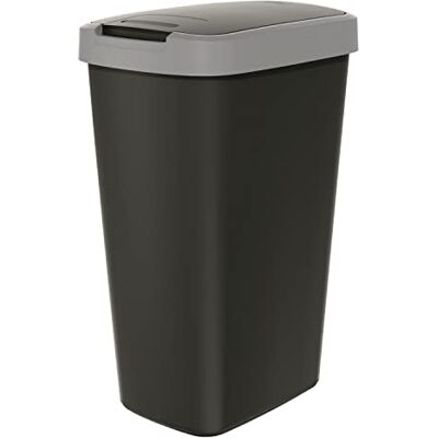 Keden NSAB45-429U Poubelle Compact Q - 45L, Noir/Gris - Publicité Keden NSAB45-429U Poubelle Compact Q - 45L, Noir/Gris - Publicité