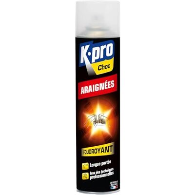K.PRO Aérosol Foudroyant Araignées Longue portée Action Radicale et Préventive Jusqu'à 3 Mois de Protection Technique Professionnelle 400 ML - Publicité K.PRO Aérosol Foudroyant Araignées Longue portée Action Radicale et Préventive Jusqu'à 3 Mois de Protection Technique Professionnelle 400 ML - Publicité