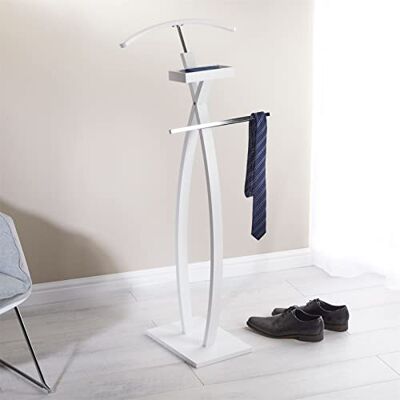 IDIMEX Valet de Chambre Robin Valet de Nuit Porte vêtements, Structure en Bois laqué Blanc - Publicité IDIMEX Valet de Chambre Robin Valet de Nuit Porte vêtements, Structure en Bois laqué Blanc - Publicité