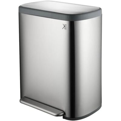 KITCHEN MOVE Poubelle de cuisine à pédale tri sélectif recyclage 60L(30L+30L) EMPIRE en acier Inox brossé avec seau - Publicité KITCHEN MOVE Poubelle de cuisine à pédale tri sélectif recyclage 60L(30L+30L) EMPIRE en acier Inox brossé avec seau - Publicité