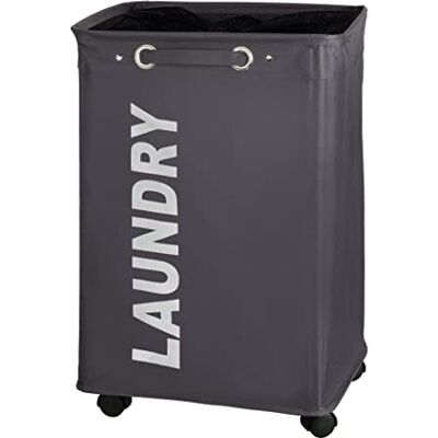 WENKO Panier à Linge Sale Quadro, Corbeille à Linge, 40 x 60 x 33 cm, Gris foncé - Publicité WENKO Panier à Linge Sale Quadro, Corbeille à Linge, 40 x 60 x 33 cm, Gris foncé - Publicité