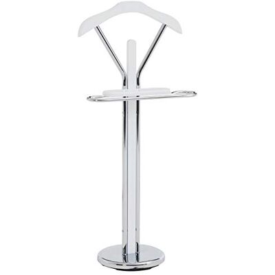 IDIMEX Valet de Chambre Gregor chevalet de Nuit Portant pour vêtements, Structure en métal chromé et Finition en MDF Blanc Mat - Publicité IDIMEX Valet de Chambre Gregor chevalet de Nuit Portant pour vêtements, Structure en métal chromé et Finition en MDF Blanc Mat - Publicité