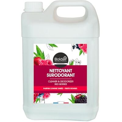 Boldair Nettoyant Surodorant Sols & Surfaces Nettoie, dégraisse et désodorise Sans rinçage Fruits Rouges 5L - Publicité Boldair Nettoyant Surodorant Sols & Surfaces Nettoie, dégraisse et désodorise Sans rinçage Fruits Rouges 5L - Publicité