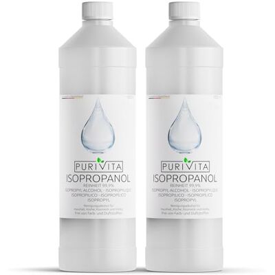 PURIVITA Alcool Isopropylique 99,9% Nettoyant Multi-Usages - 2000 ml - Publicité PURIVITA Alcool Isopropylique 99,9% Nettoyant Multi-Usages - 2000 ml - Publicité