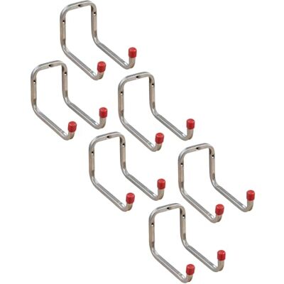 Gedotec Lot de 6 crochets muraux à visser en acier galvanisé Duo 6 crochets pour appareils Longueur : 173 mm avec matériel de fixation Crochet polyvalent en métal Support mural Garage - Publicité Gedotec Lot de 6 crochets muraux à visser en acier galvanisé Duo 6 crochets pour appareils Longueur : 173 mm avec matériel de fixation Crochet polyvalent en métal Support mural Garage - Publicité