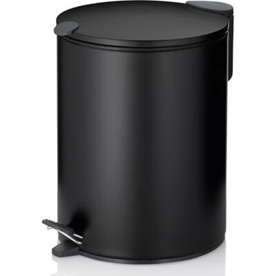 kela Seau à cosmétiques noir mat 5l, couvercle Silent-Close, poubelle à pédale salle de bains MATS, poubelle de salle de bains avec seau intérieur et anse de transport - Publicité kela Seau à cosmétiques noir mat 5l, couvercle Silent-Close, poubelle à pédale salle de bains MATS, poubelle de salle de bains avec seau intérieur et anse de transport - Publicité