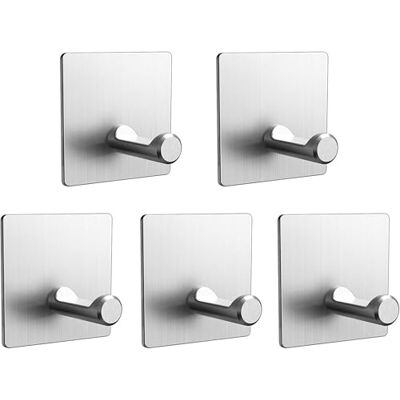 DDF IOHEF - porte-serviettes 5 pièces - pastilles adhésives 3M - acier inox - Publicité DDF IOHEF - porte-serviettes 5 pièces - pastilles adhésives 3M - acier inox - Publicité
