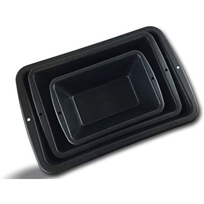 KIBROS Lot de 3 auges 13-25-35 litres Odogom Maçonnerie chantiers Pour malaxer ciment plâtre mortier béton Rigide et résistant Anti-gel Couleur anthracite AUGEDIV - Publicité KIBROS Lot de 3 auges 13-25-35 litres Odogom Maçonnerie chantiers Pour malaxer ciment plâtre mortier béton Rigide et résistant Anti-gel Couleur anthracite AUGEDIV - Publicité