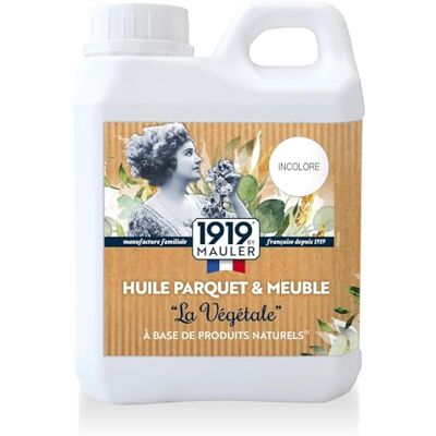 MAULER 1919 BY Huile Parquet & Meuble « La Végétale » Incolore -1L Protection tache & rayure PV Contact Alimentaire - Publicité MAULER 1919 BY Huile Parquet & Meuble « La Végétale » Incolore -1L Protection tache & rayure PV Contact Alimentaire - Publicité