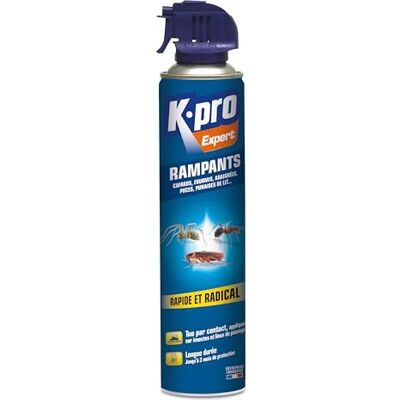 K.PRO Spray Aérosol Insectes Rampants Elimine Immédiatement les Cafards, Fourmis, Araignées, Puces, Punaises de Lit Effet Longue Durée Ergonomique Technique Professionnelle 400 ml - Publicité K.PRO Spray Aérosol Insectes Rampants Elimine Immédiatement les Cafards, Fourmis, Araignées, Puces, Punaises de Lit Effet Longue Durée Ergonomique Technique Professionnelle 400 ml - Publicité