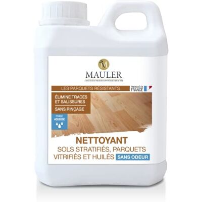 MAULER Nettoyant Parquet et bois verni Le Soigneux 1L Ne modifie pas la brillance, idéal sur finition mat ou ultra mat Manufacture depuis 1919 - Publicité MAULER Nettoyant Parquet et bois verni Le Soigneux 1L Ne modifie pas la brillance, idéal sur finition mat ou ultra mat Manufacture depuis 1919 - Publicité
