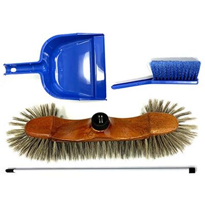 KIBROS Ensemble balai brosse de ménage d'intérieur 1 balai 1/2 tête soie grise 30 cm avec manche acier gainé couleur selon arrivage Pelle + balayette vinyle 3LOTMb - Publicité KIBROS Ensemble balai brosse de ménage d'intérieur 1 balai 1/2 tête soie grise 30 cm avec manche acier gainé couleur selon arrivage Pelle + balayette vinyle 3LOTMb - Publicité